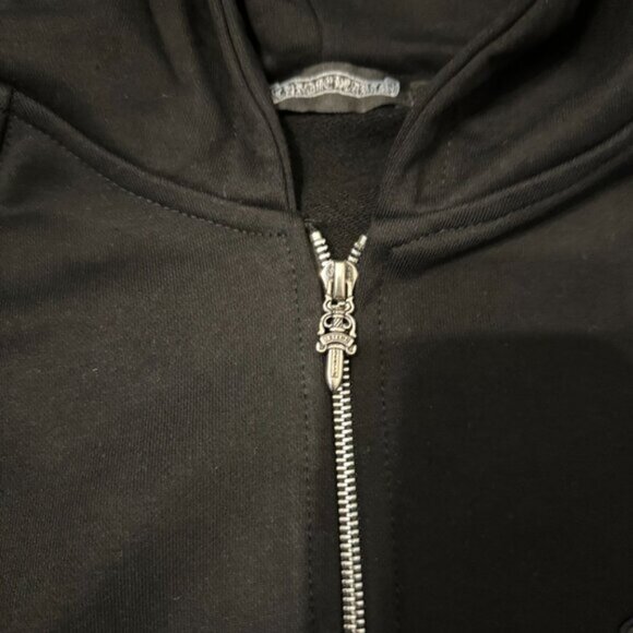 Chrome Hearts Black Triple Cross Zip Up Hoodie Mens Medium or Large - Picture 3 of 4
